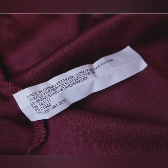 Eloquii Maroon Straight Leg Trouser Size 16 Front Slit Pants Office Date Preppy - Picture 7 of 10